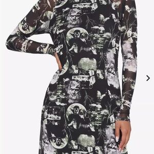 Hot Topic Universal Monsters Collage Mini Dress